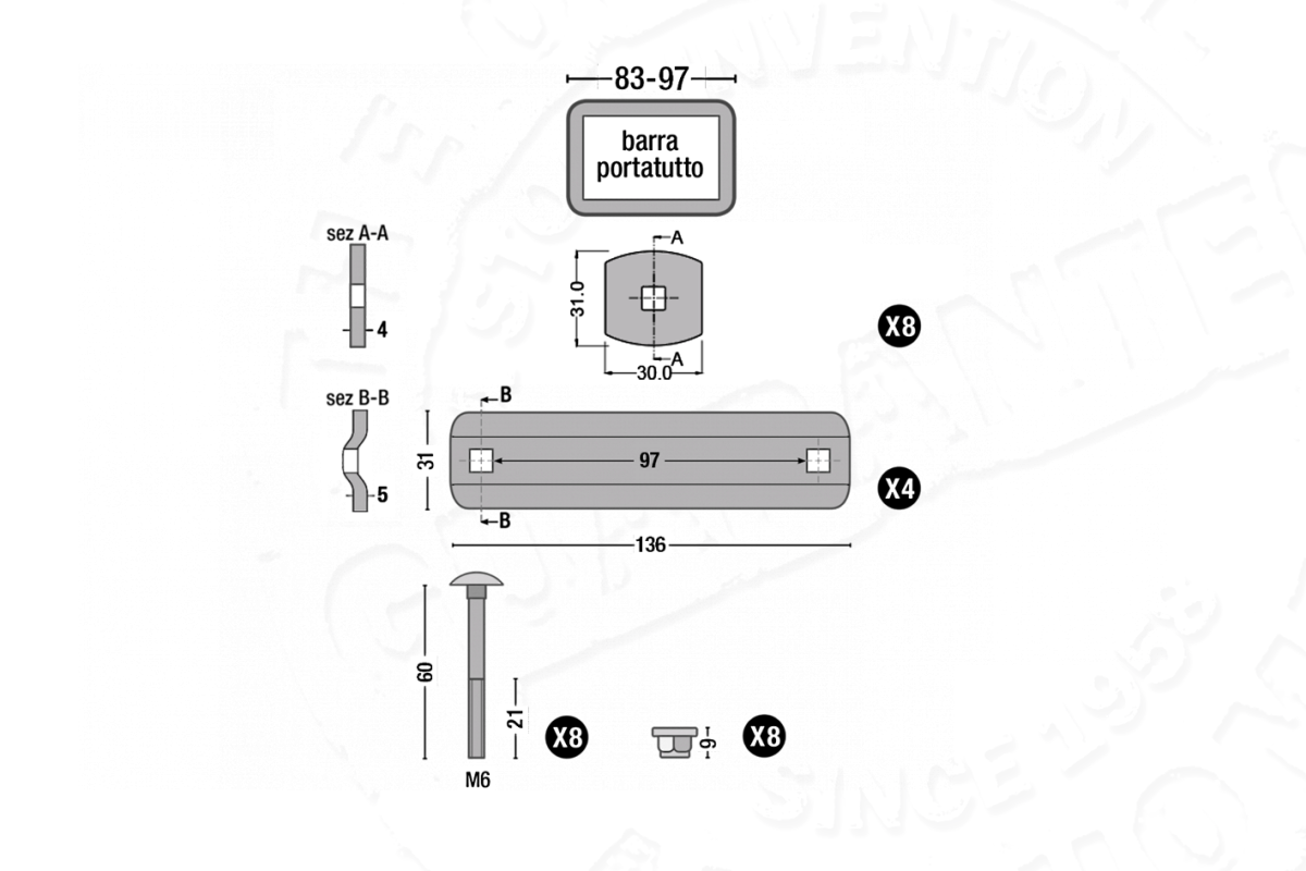 Roof tent mount brackets / clamps